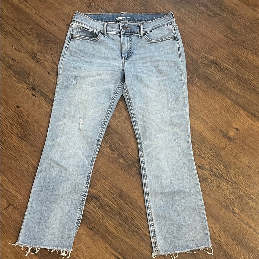 Old Navy Flare Ankle Jeans Raw Hem Size 4